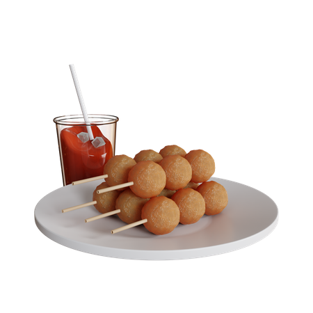 Fleischbällchen-Satay  3D Icon