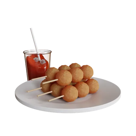 Fleischbällchen-Satay  3D Icon