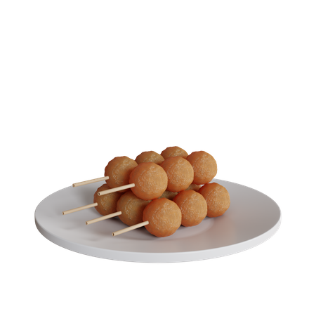 Fleischbällchen-Satay  3D Icon