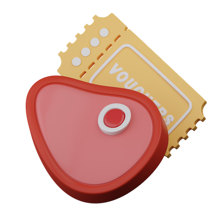 Fleischgutschein  3D Icon