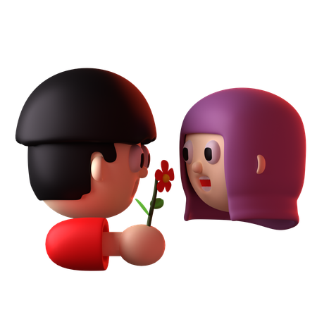 Cadeau de fleurs  3D Icon