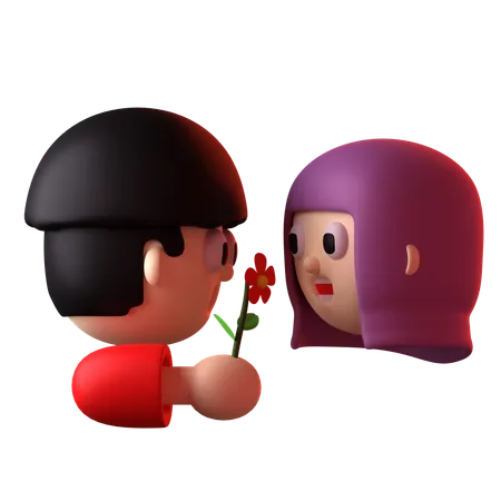 Cadeau de fleurs  3D Icon