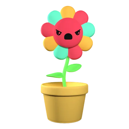 Fleur en colère  3D Illustration