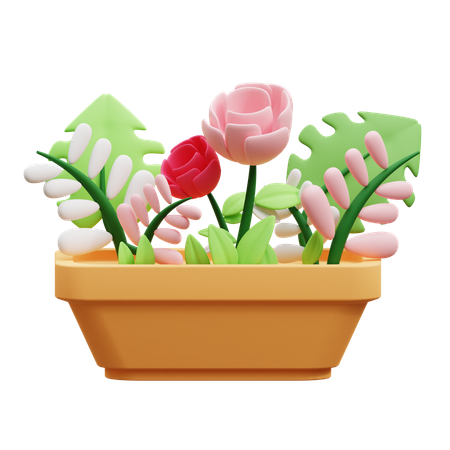 Fleur en pot  3D Icon