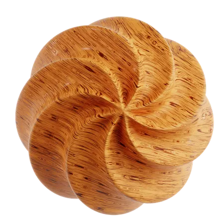 Forme abstraite de fleur de bois  3D Icon