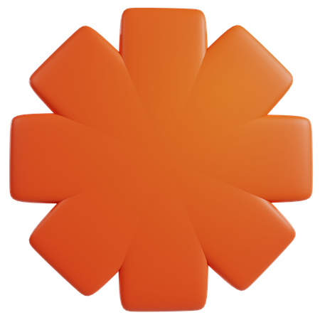 Fleur géométrique orange  3D Icon