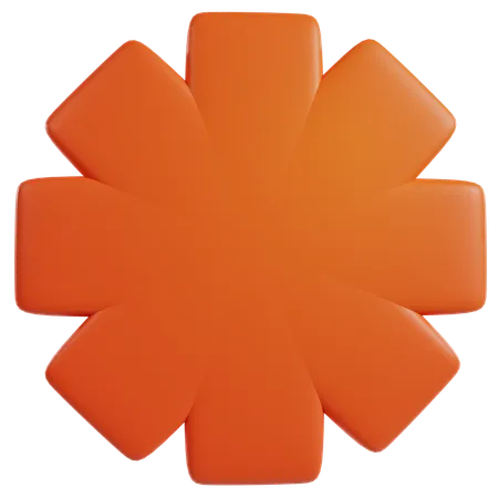 Fleur géométrique orange  3D Icon