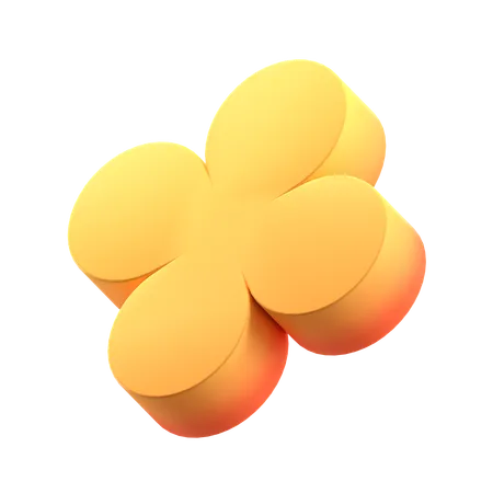 Forme abstraite de fleur plate  3D Icon