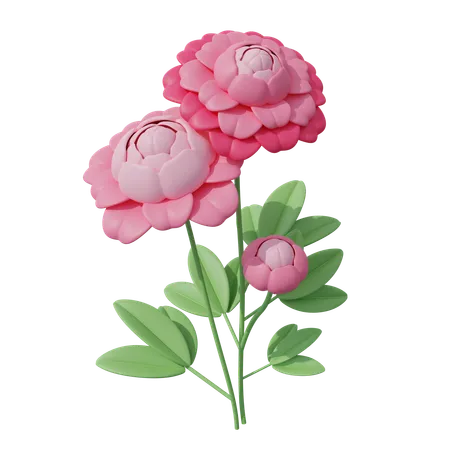 Fleur rose  3D Icon