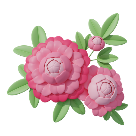 Fleur rose  3D Icon