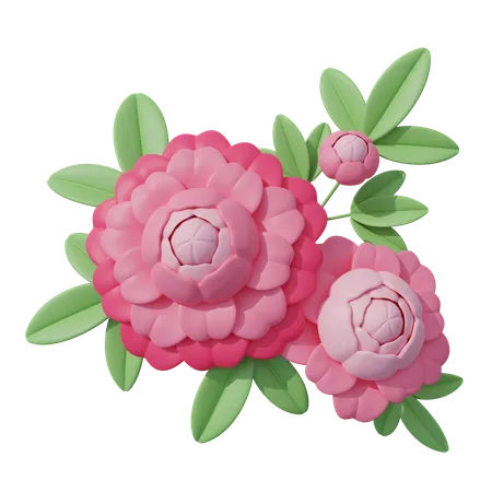 Fleur rose  3D Icon