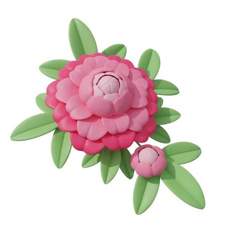 Fleur rose  3D Icon