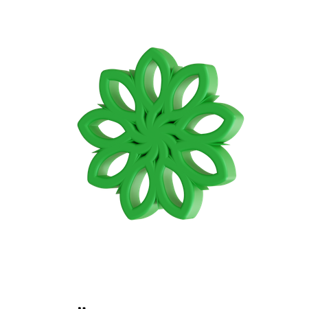 Fleur verte  3D Icon