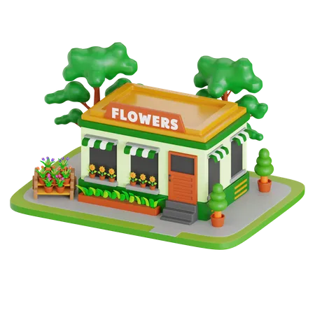 Magasin de fleurs  3D Icon