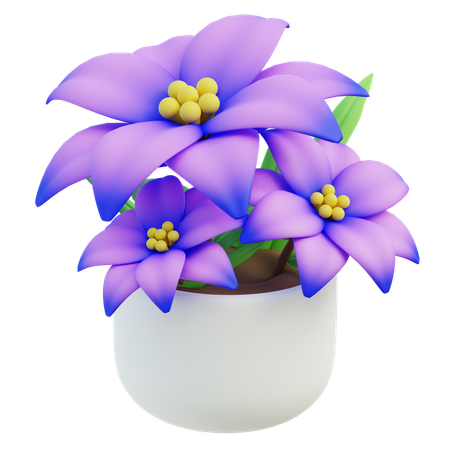 Fleurs de zinnia violet  3D Icon