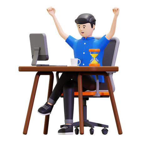 Flexible working time  3D Illustration