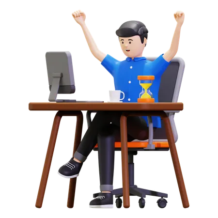 Flexible working time  3D Illustration