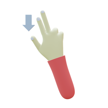 Flick Down Finger Gesture  3D Icon