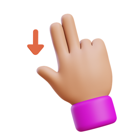 Flick Down Hand Gesture  3D Icon