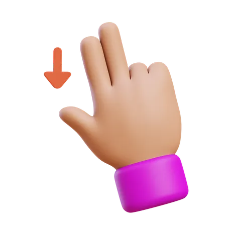 Flick Down Hand Gesture  3D Icon