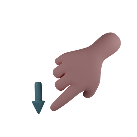 Flick Down Hand Gesture 3D Illustration
