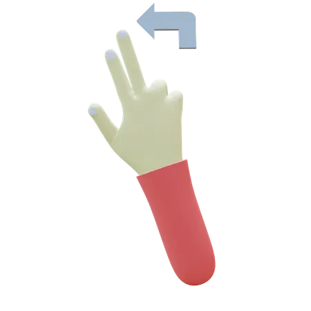 Feuilleter le geste du doigt gauche  3D Icon