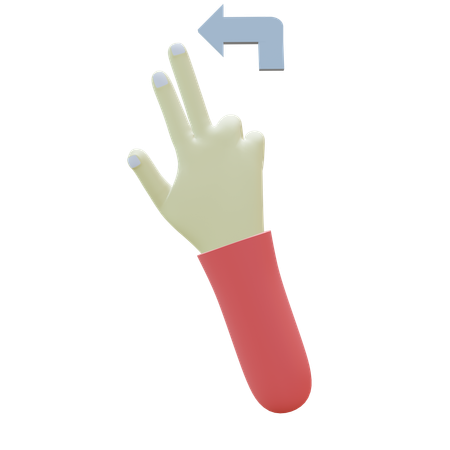 Flick Left Finger Gesture  3D Icon