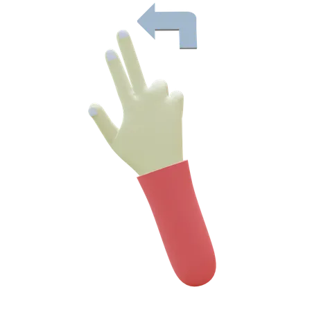 Flick Left Finger Gesture  3D Icon