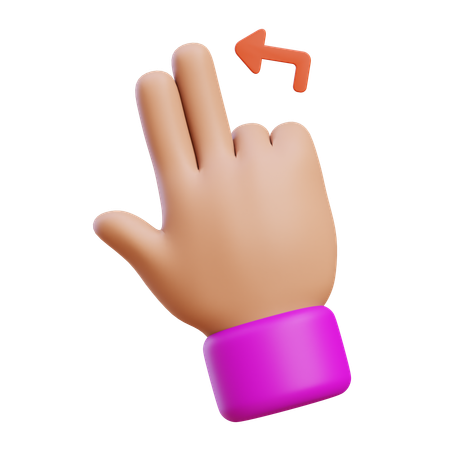 Flick Left Hand Gesture  3D Icon