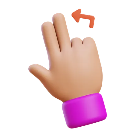 Flick Left Hand Gesture  3D Icon