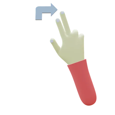 Flick Right Finger Gesture  3D Icon
