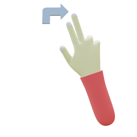 Flick Right Finger Gesture  3D Icon