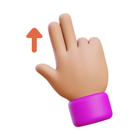 Flick Up Hand Gesture  3D Icon