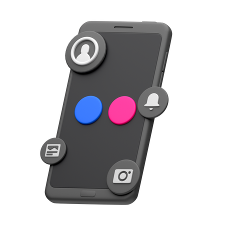 Flickr no smartphone  3D Icon