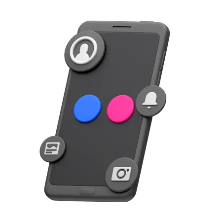 Flickr no smartphone  3D Icon