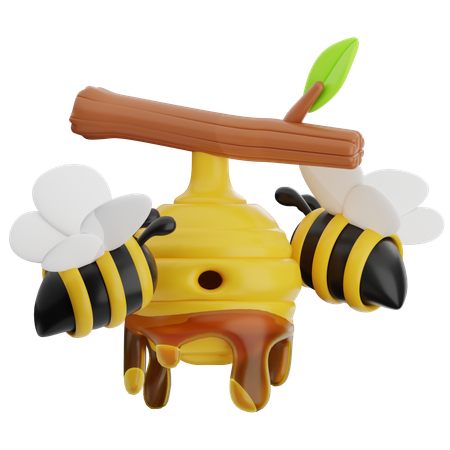 Fliegende Bienen  3D Icon