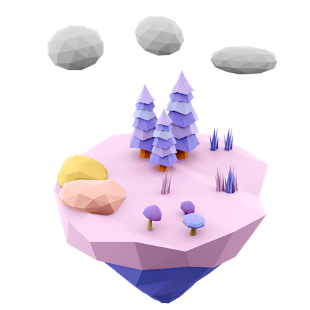 Fliegende Insel  3D Icon