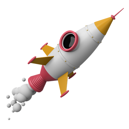 Fliegende Rakete  3D Illustration