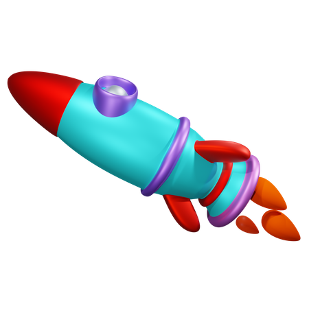 Fliegende Rakete  3D Icon