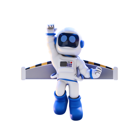 Fliegender Astronaut  3D Illustration