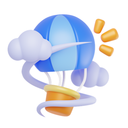 Fliegender Ballon  3D Icon