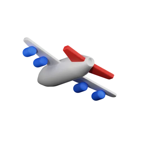 Fliegendes Flugzeug  3D Illustration