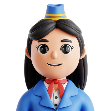 Flight Attendant  3D Icon