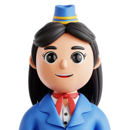 Flight Attendant  3D Icon