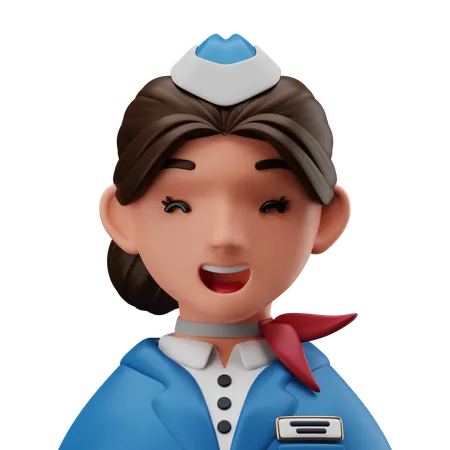 Flight Attendant  3D Icon