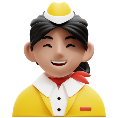 Flight Attendant  3D Icon