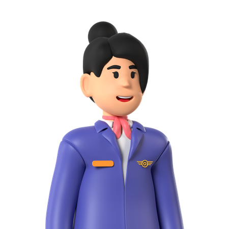 Flight Attendant  3D Icon