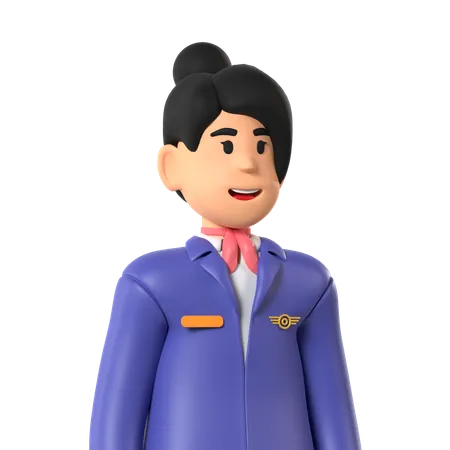 Flight Attendant  3D Icon