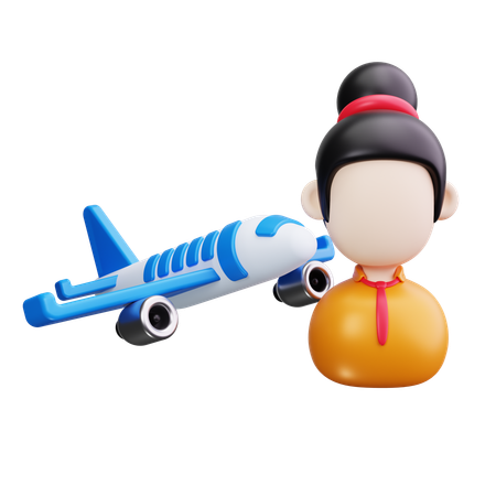 Flight Attendant  3D Icon