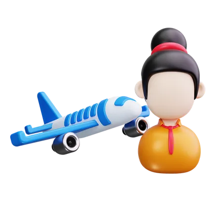 Flight Attendant  3D Icon